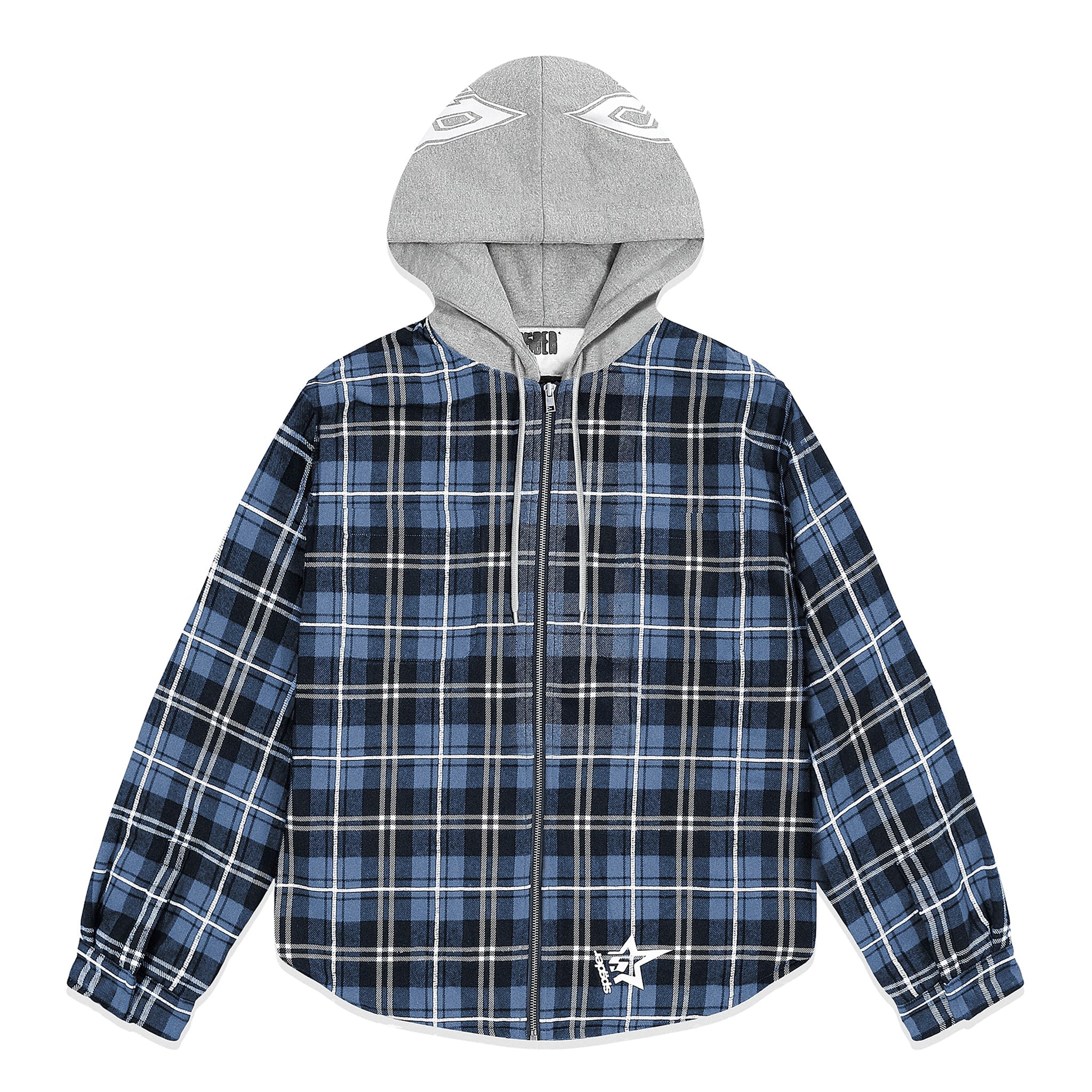 HOODED ZIP FLANNEL SHIRT JACKET